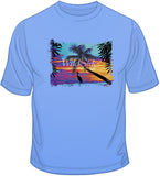Neon Beach Scene T Shirt