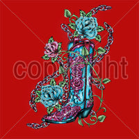 Cowgirl Boots w/ Roses T Shirt