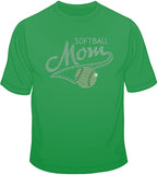 Softball Mom - Rhinestones T Shirt