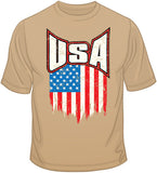 USA Flag Distressed T Shirt
