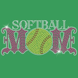 Softball Mom - Rhinestones & Pink Nailheads T Shirt