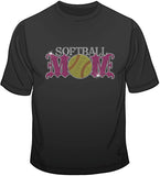 Softball Mom - Rhinestones & Pink Nailheads T Shirt