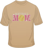 Softball Mom - Rhinestones & Pink Nailheads T Shirt