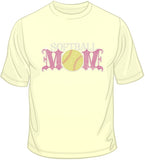 Softball Mom - Rhinestones & Pink Nailheads T Shirt