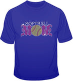 Softball Mom - Rhinestones & Pink Nailheads T Shirt
