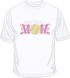 Softball Mom - Rhinestones & Pink Nailheads T Shirt