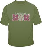 Baseball Mom - Rhinestones & Pink Nailheads T Shirt