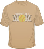 Softball Mom - Rhinestones & Yellow Nailheads T Shirt