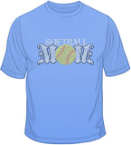 Softball Mom - Rhinestones & Yellow Nailheads T Shirt