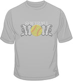 Softball Mom - Rhinestones & Yellow Nailheads T Shirt