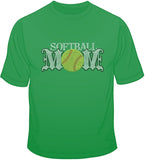 Softball Mom - Rhinestones & Yellow Nailheads T Shirt