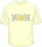 Softball Mom - Rhinestones & Yellow Nailheads T Shirt