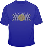 Softball Mom - Rhinestones & Yellow Nailheads T Shirt