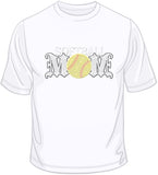 Softball Mom - Rhinestones & Yellow Nailheads T Shirt