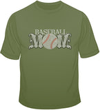 Baseball Mom - Rhinestones & Black Nailheads T Shirt
