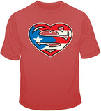 Super Puerto Rican Heart T Shirt