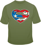 Super Puerto Rican Heart T Shirt