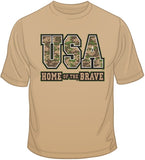 USA Home of the Brave T Shirt