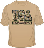USA Home of the Brave T Shirt