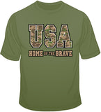 USA Home of the Brave T Shirt