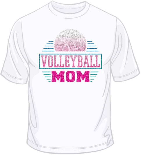 Volleyball Mom - Glitter T Shirt
