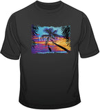 Neon Beach Scene T Shirt