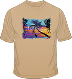 Neon Beach Scene T Shirt