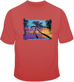 Neon Beach Scene T Shirt