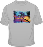 Neon Beach Scene T Shirt