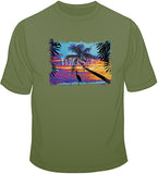 Neon Beach Scene T Shirt