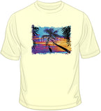 Neon Beach Scene T Shirt