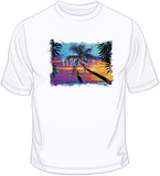 Neon Beach Scene T Shirt