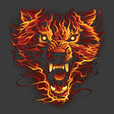 Flaming Wolf (full size print) T Shirt