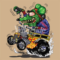 Green Monster Yellow Hot Rod T Shirt