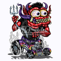 Red Monster Purple Hot Rod T Shirt