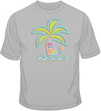 Multi-Colored Palm - Puff Sparkle T Shirt