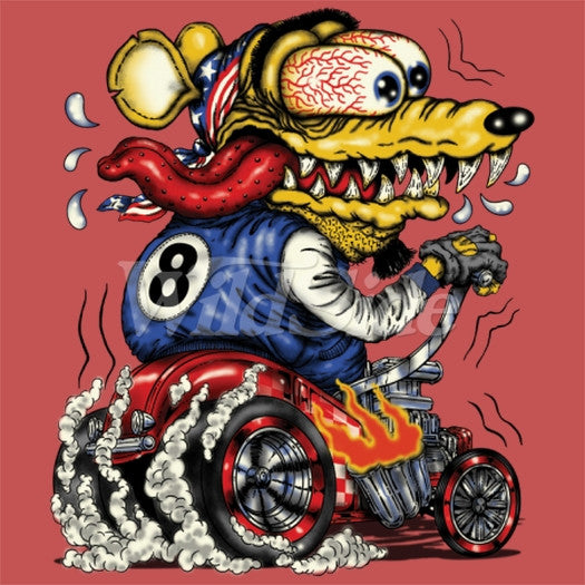 hot rod monsters Yellow Monster Red Hot Rod T Shirt