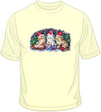 Three Santas - Kittens - Glitter T Shirt