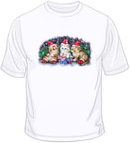 Three Santas - Kittens - Glitter T Shirt