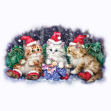 Three Santas - Kittens - Glitter T Shirt