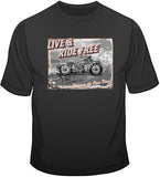 Live Ride Free Vintage Bike Postcard T Shirt
