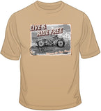 Live Ride Free Vintage Bike Postcard T Shirt