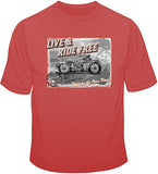 Live Ride Free Vintage Bike Postcard T Shirt