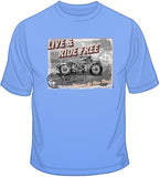 Live Ride Free Vintage Bike Postcard T Shirt
