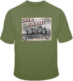 Live Ride Free Vintage Bike Postcard T Shirt