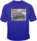 Live Ride Free Vintage Bike Postcard T Shirt