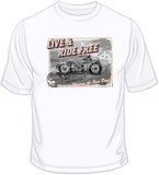 Live Ride Free Vintage Bike Postcard T Shirt