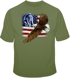 Indian, U.S. Flag & Eagle T Shirt