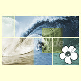 Surfer Wave Hibiscus Mosaic T Shirt