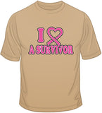 I Love A Survivor - Breast Cancer Awareness T Shirt